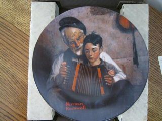 Knowles Norman Rockwell Collector Plate The Music Maker Limited Edition W/cofa