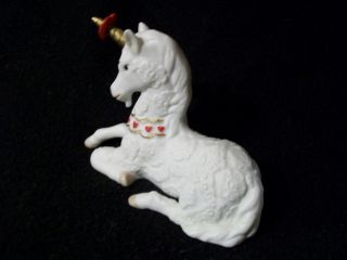 Heart 3D Lace Valentines Day Figurine unicorn horse ceramic Porcelain enesco 5