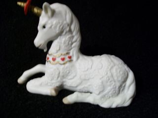 Heart 3D Lace Valentines Day Figurine unicorn horse ceramic Porcelain enesco 7