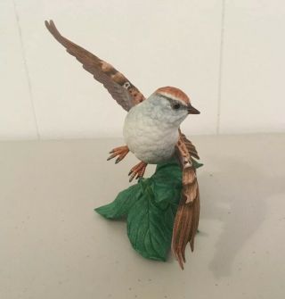Lenox Chipping Sparrow Bird Porcelain Figurine Leaf 2