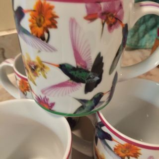 Paul Cardew Set Of Four Hummingbird Coffee Mugs 5