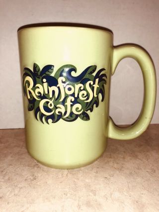 RAINFOREST CAFE GREEN 3 - D MUG CUP W/ MANY ANIMALS LANDRY’S RESTAURANT WARE 2