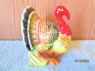 Vintage Lefton 30155 Ceramic Thanksgiving Tom Turkey Salt/pepper Shaker Japan