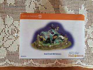 Retired Dept.  56: The Snow Village Halloween Dead Creek Mill Delivery 2