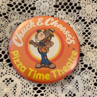 Vintage Pin Chuck E Cheese’s Pizza Time Theatre Button