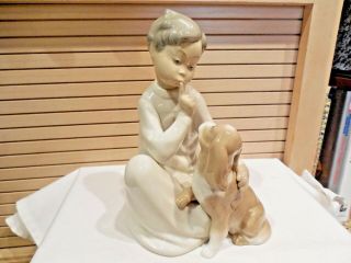 Lladro Figurine - - Boy With Dog - - Spain - - 4522