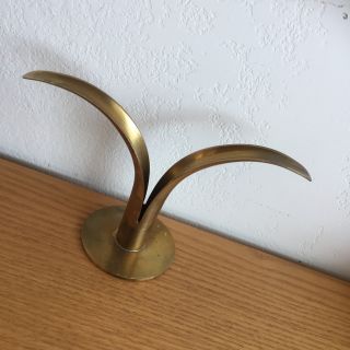 Sweden Mid Century Modern Brass The Lily Candle Stick Holder Joe Ronst