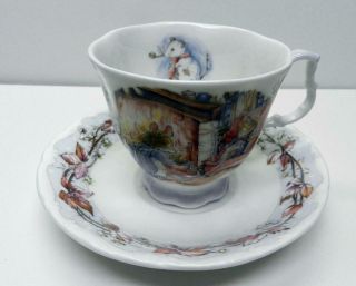 1983 Royal Doulton " Winter " Cup&saucer Signed Jill Barklem Brambly Hedge Collect.