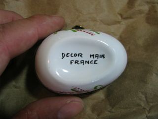Egg Shaped Decor Main France Painted Bird Singing in Garden Hinged Trinket Box 3