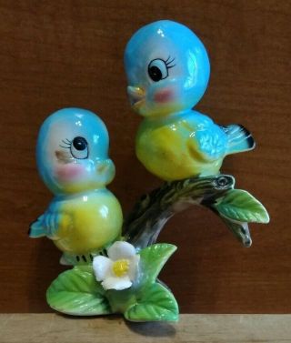 Vintage Norcrest Blue Birds On Branch Japan Figurine