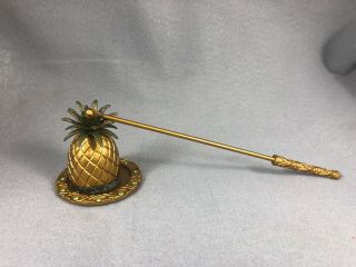 Pineapple Metal Candle Snuffer Gold With Jeweled Base 4b