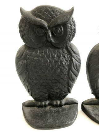 Vintage Owl Bookends Cast Iron Metal 7 