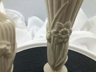 Lenox set of 3 Ivory Rose Bud Vases pre - owned 3