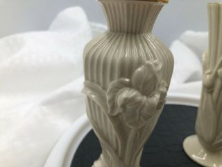 Lenox set of 3 Ivory Rose Bud Vases pre - owned 4
