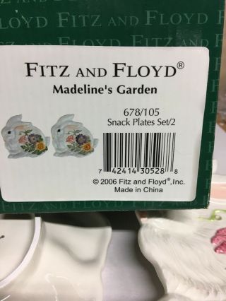 Madeleine’s Garden by Fitz and Floyd Snack Plate Set Of 2 4
