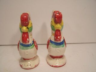 Vintage Lego Tribal Roosters Salt and Pepper Shakers Japan food cook spices 3