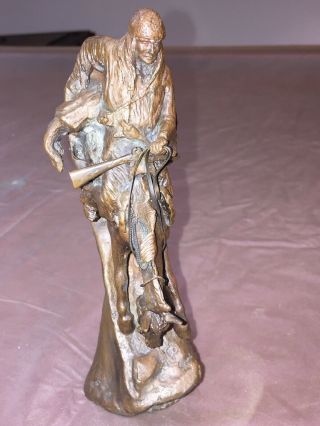 Franklin Fredrick Remington Bronze Statue “The Mountain Man” Horse No Box 2