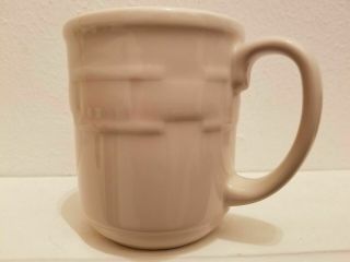 Longaberger Pottery Coffee Mug Cup Woven Tradition Pottery Ivory White Usa