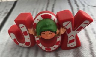 Vintage 1978 Christmas Hallmark Merry Miniatures Candy Cane “joy” Elf
