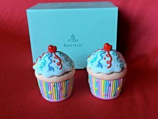 Partylite Celebration Cupcake Votive Holder Pair P7327 Birthday