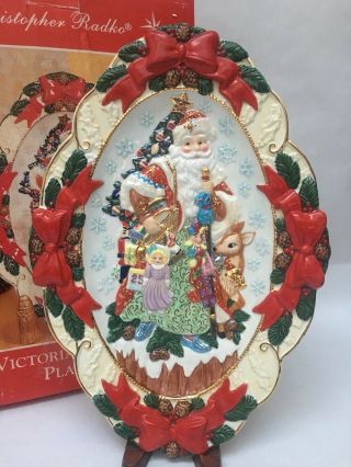 Christopher Radko Victorian Visitors Platter Christmas Santa 2