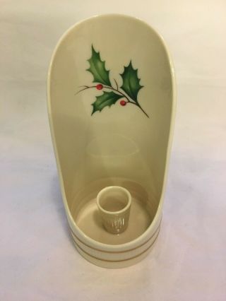 Lenox Holiday Sconce Candle Holder With Handle Holly Berry Pattern 24k Gold