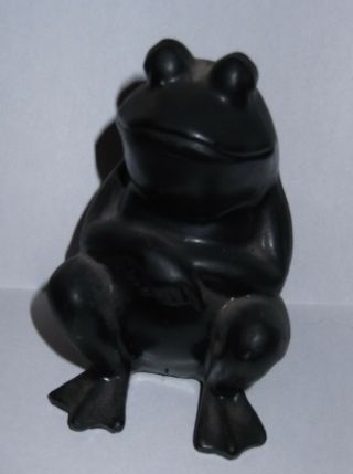 Vtg Black Seated Frog Pa Pennsylvania Crafted From Coal 3 " Figure Figurine