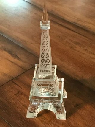 6 " Clear Glass / Crystal Eiffel Tower Figurine • Lovely Piece
