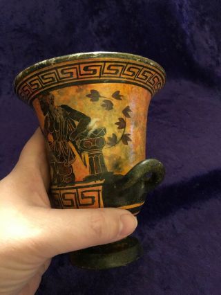 Black Vase with Gorgeous Ancient Mythology Design FABULOUS PIECE 3