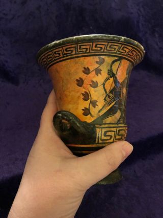 Black Vase with Gorgeous Ancient Mythology Design FABULOUS PIECE 4
