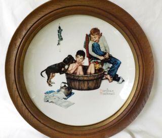 Set of 3 Gorham Norman Rockwell Limited Edition Plates w/ Frames 4
