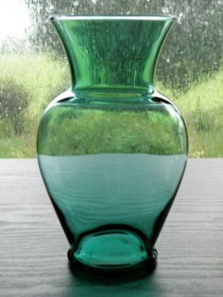 Indiana Glass Teal Juniper Green Glass 7 " Flower Floral Vase