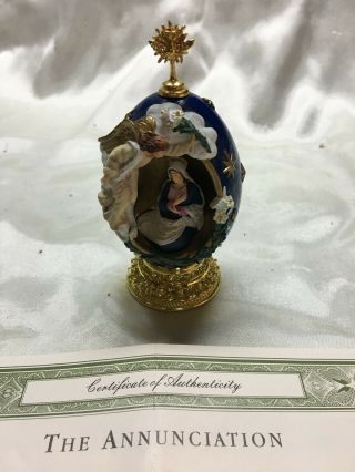 The Franklin House Of Faberge " The Annunciation " Porcelain Egg
