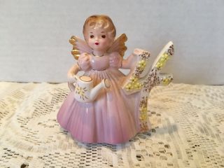 Vintage Ceramic Josef Girl Figurine With Sticker,  4th Birthday