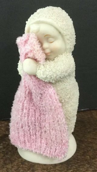 Dept 56 Snow Babies Love Is A Baby Girl Figurine With Pink Fabric Blanket 4 "
