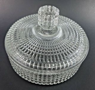 Vintage Avon Clear Glass Candy Dish With Lid Pressed Powder Jar Trinket Box