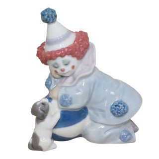 Lladro Figurine 5278 Ln Box Pierrot With Puppy & Ball