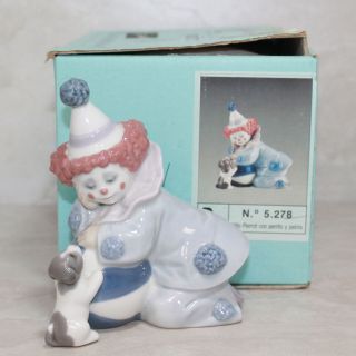 Lladro Figurine 5278 ln box Pierrot with Puppy & Ball 5