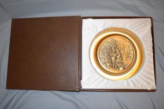 1976 Norman Rockwell Christmas Plate 24k Gold