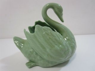 4 Inch Lenox Swan Form Bowl Green Made In The U.  S.  A.
