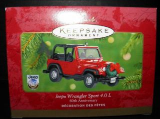 Hallmark 2001 Jeep Wrangler Sport 4.  0l Ornament Classic Cars