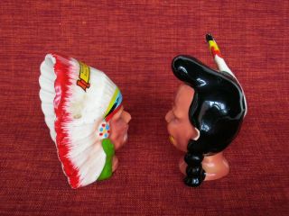 Victoria Ceramics Native American Indian Head Salt and Pepper Shakers,  Japan 2