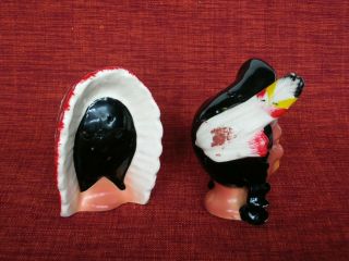 Victoria Ceramics Native American Indian Head Salt and Pepper Shakers,  Japan 3