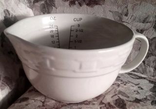 Longaberger Ivory Woven Traditions Measuring Cup Bowl 24 Oz 3 Cup