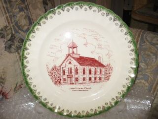 Worldwide Art Studios Collectible Gold Trimmed Church Plate Lowhill Penna.