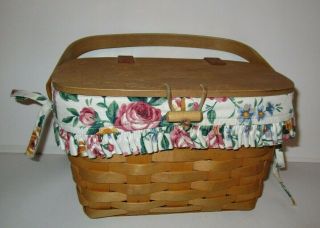 Vintage Longaberger Basket Purse Hand Bag Pocket Book - With Cloth Liner