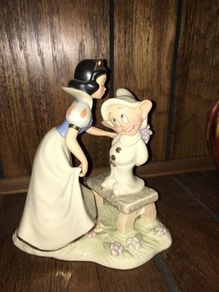 Lenox Disney Sweet Reward Figurine Snow White & Dopey W.  Cert.  Of Authenticity