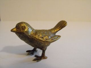 Mid - Century Italian Brass Bird Paperweight Marked " Italy "