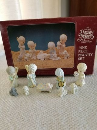Precious Moments 9 Piece Pewter Nativity Set Miniature