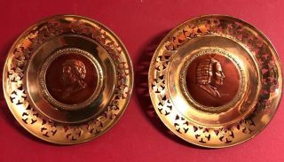 Vintage Bach Mozart Solid Brass & Copper 6” Plate Wall Art England Home Office